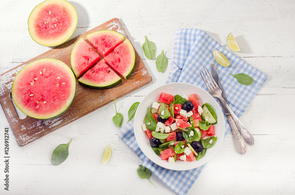 Healthy Salad with Watermelon. Healthy Salad with Watermelon.