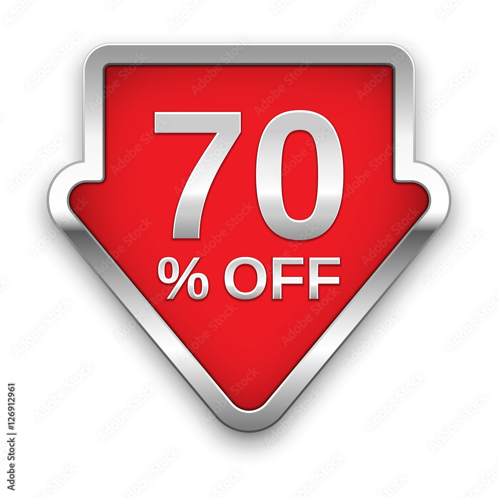 70 percent off vector badge, silver 70 percent off vector badge, silver