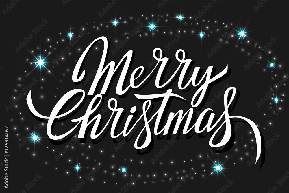 Christmas background. Merry Christmas card template with greetings handwriting.Vector illustration EPS10 Christmas background. Merry Christmas card template with greetings handwriting.Vector illustration EPS10