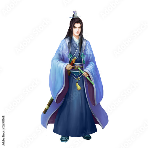 Photography Ancient Chinese People Artwork: Pretty Young Man, GentleMan, Handsome Swordsman