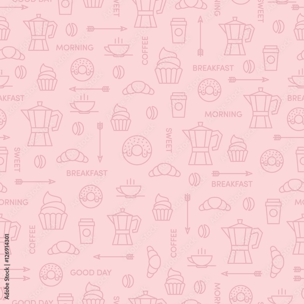 Pattern coffe and sweet food Pattern coffe and sweet food
