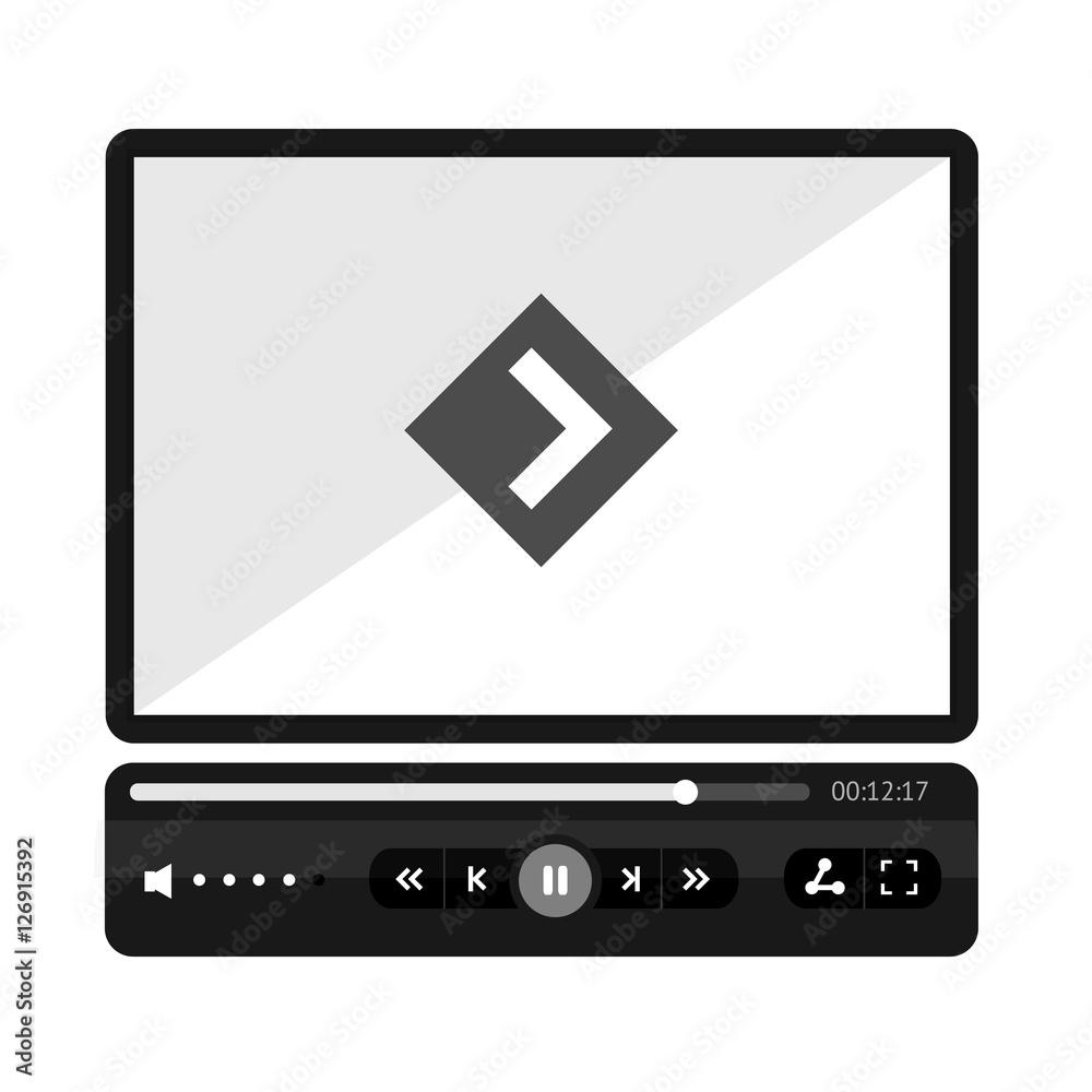 Video Player Flat Skin. Vector Video Player Flat Skin. Vector