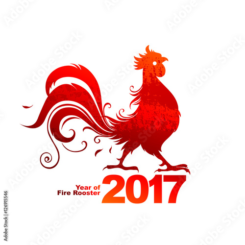 Fire rooster, symbol of 2017 on the Chinese calendar