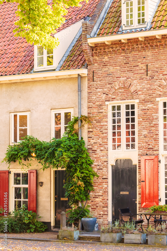 Ancient houses in the Dutch village of Harderwijk Ancient houses in the Dutch village of Harderwijk