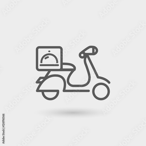 food delivery thin line icon