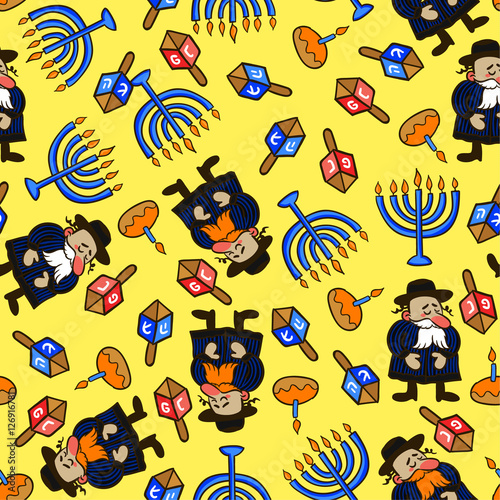vector hannukah pattern, jewish winter holidays.