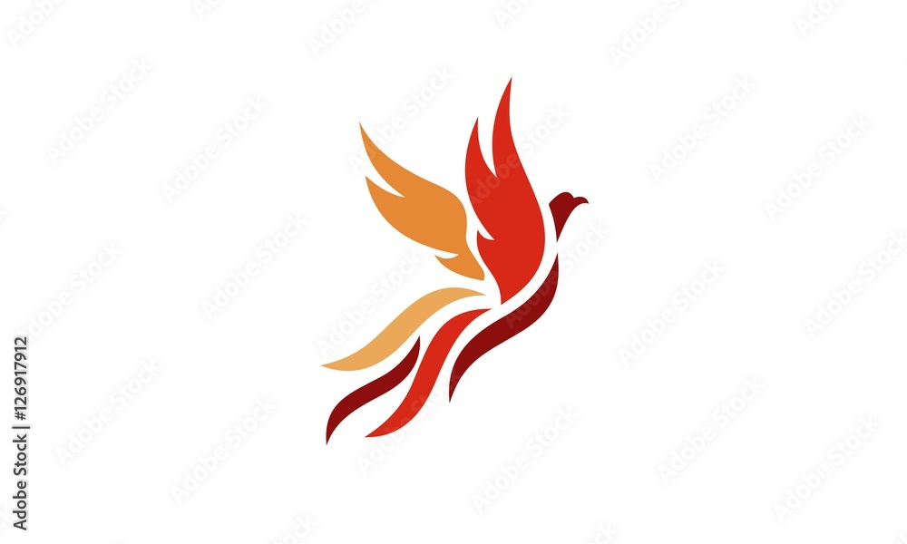 Phoenix, Fire-bird, flat design Phoenix, Fire-bird, flat design