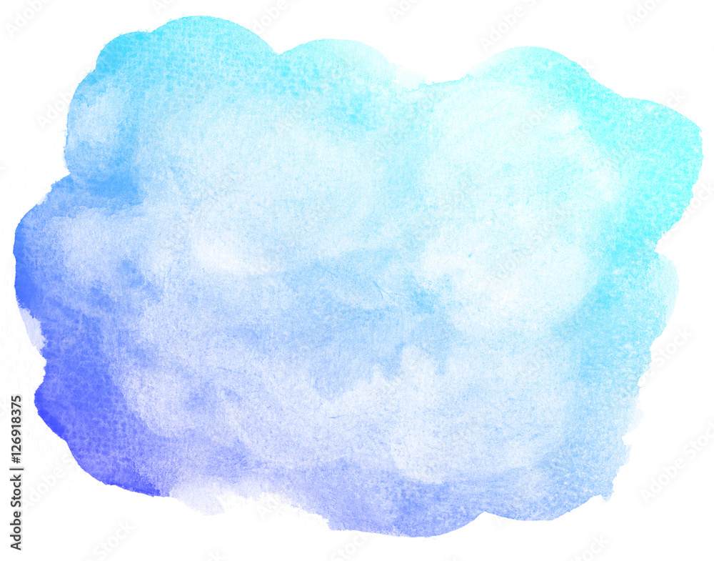 Abstract blue watercolor on white background.This is watercolor splash.It is drawn by hand. Abstract blue watercolor on white background.This is watercolor splash.It is drawn by hand.