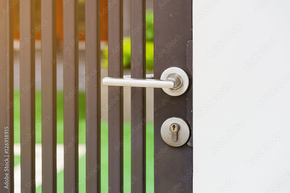 metallic door handle on metallic door metallic door handle on metallic door