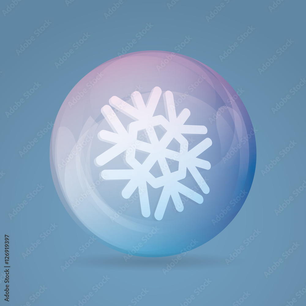 Snowflake Inside Colorful Ball. Snowflake Inside Colorful Ball.