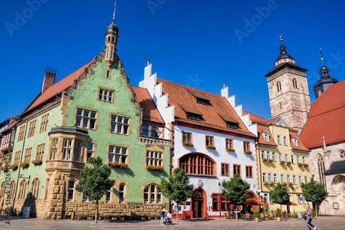 Obraz na płótnie Schmalkalden, Rathaus und Georgskirche w salonie