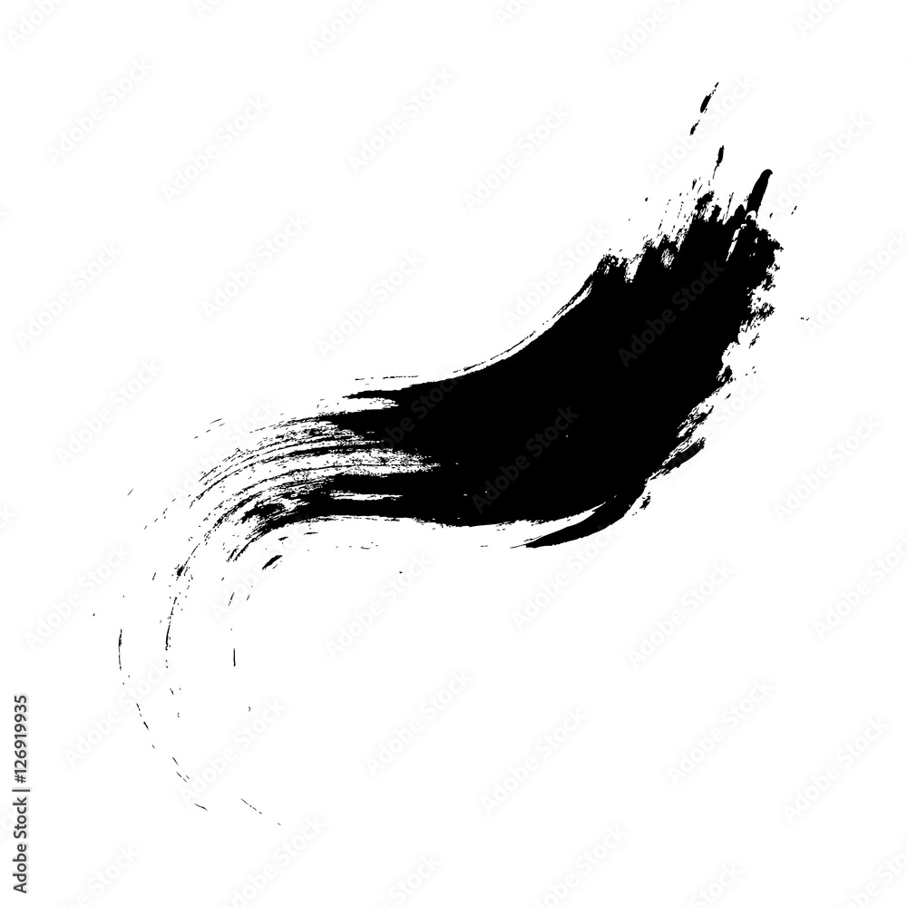 Vector brush Stroke. Grunge Paint stripe. Black isolated paintbrush set. Modern Textured Shape