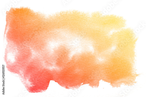 Abstract red watercolor on white background.This is watercolor splash.It is drawn by hand.