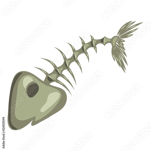 Fish bone icon. Cartoon illustration of fish bone vector icon for web