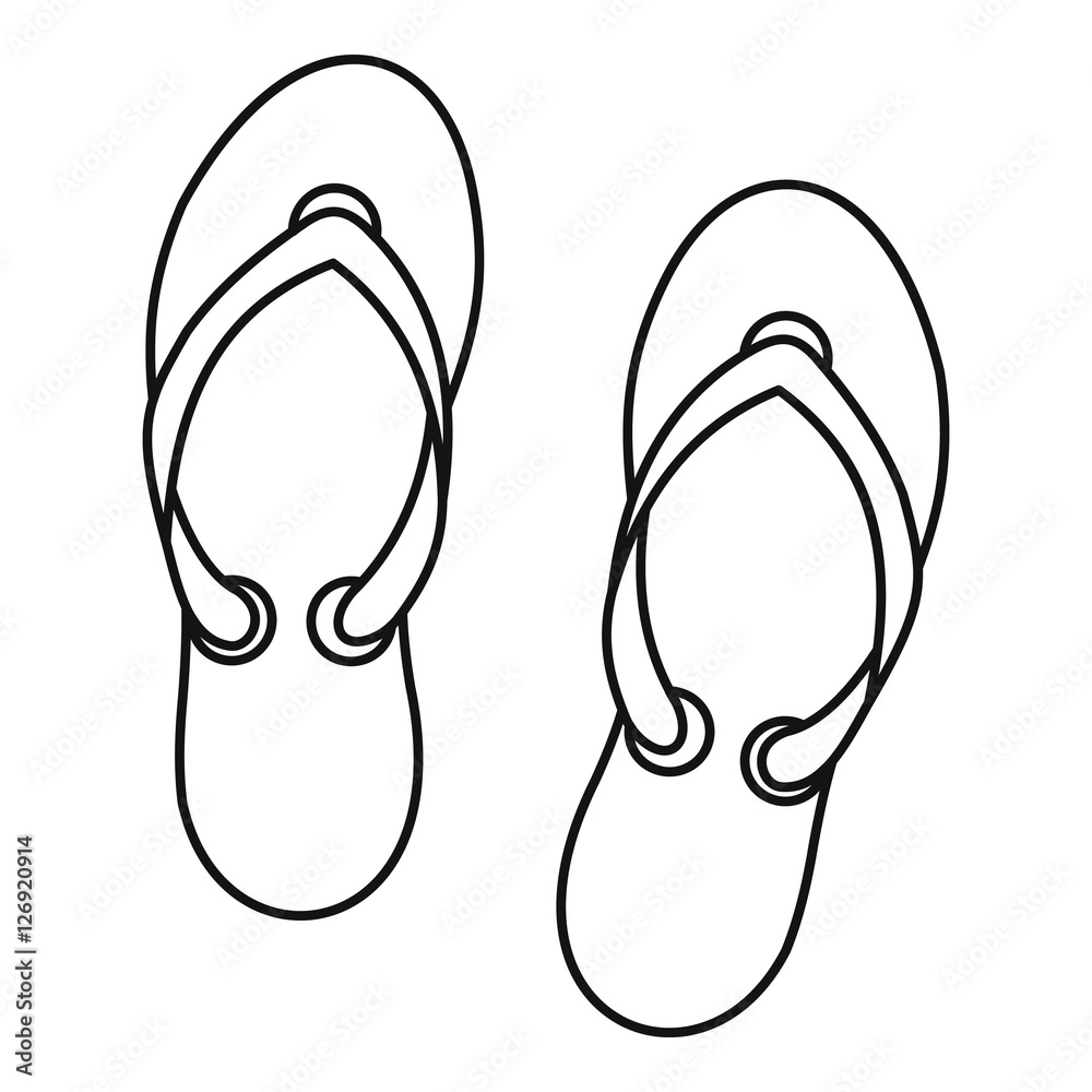 Flip flop sandals icon. Outline illustration of flip flop sandals vector icon for web design Flip flop sandals icon. Outline illustration of flip flop sandals vector icon for web design