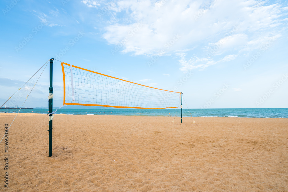volleyball net on beach