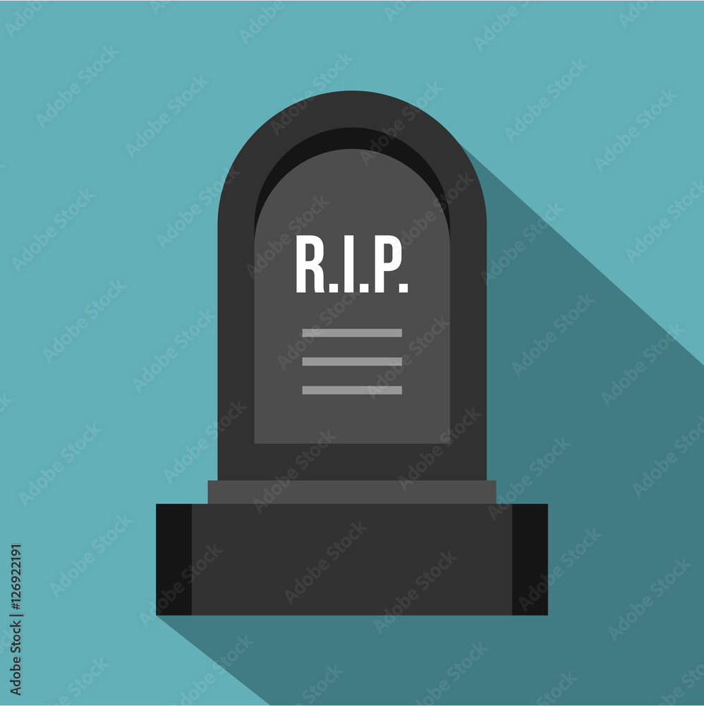 Headstone icon. Flat illustration of headstone vector icon for web ...