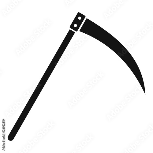Scythe icon. Simple illustration of scythe vector icon for web