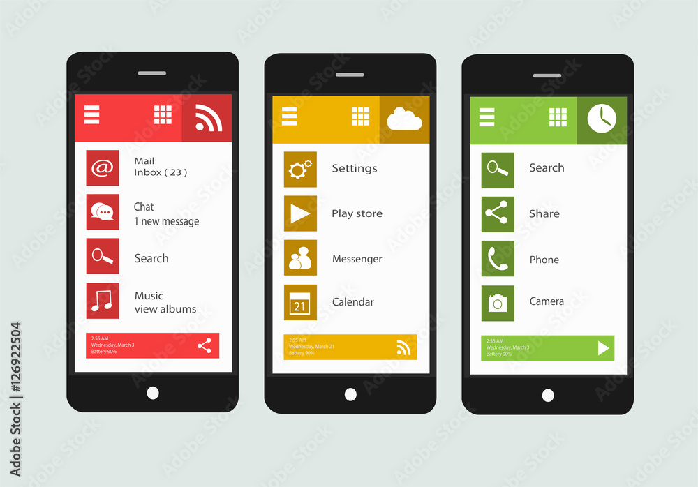 Material design smartphone vector flat Material design smartphone vector flat