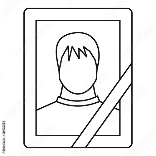Memory portrait icon. Outline illustration of memory portrait vector icon for web
