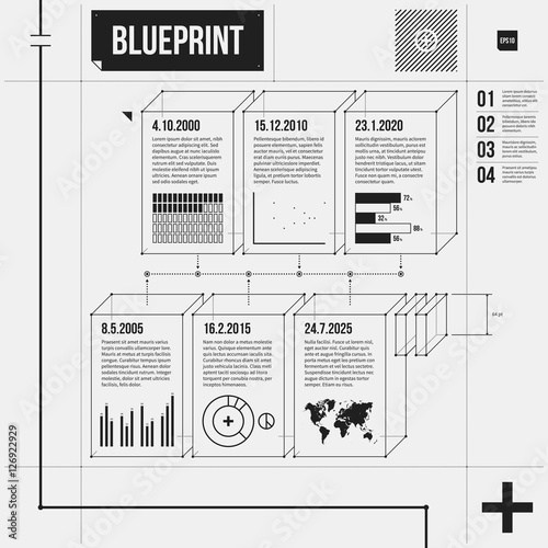 Organization chart template in draft style. EPS10