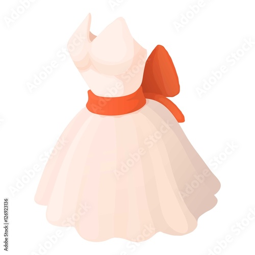 Wedding dress icon. Cartoon illustration of wedding dress vector icon for web