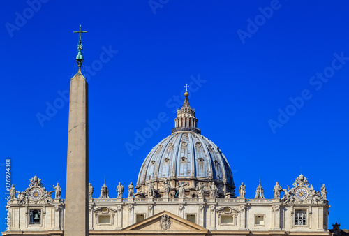The dome and the upper part of the facade of St. Peter's in Rome