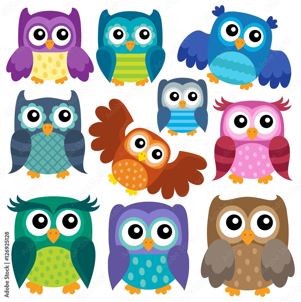 Fototapeta premium Owl theme collection 1