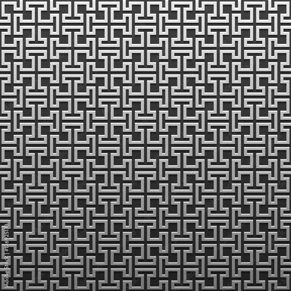 Silver/platinum metallic background with geometric pattern. Elegant luxury style.