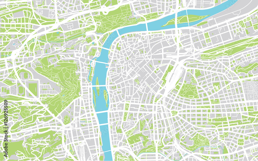 Naklejka premium Mapa miasta Pragi
