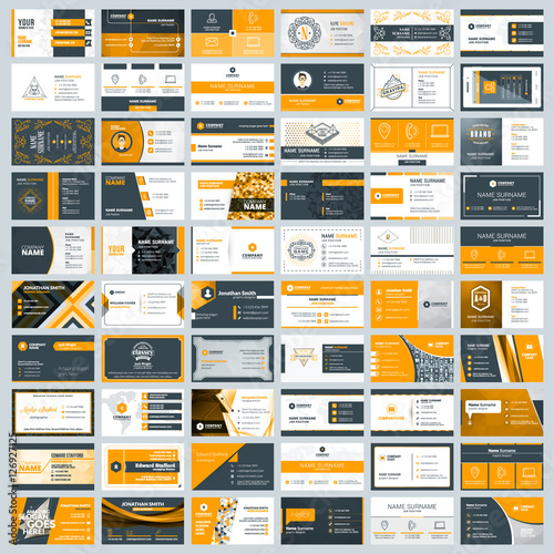 Collection of business card vector templates. Stationery design vector set
