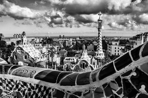 Parc guell bianco nero
