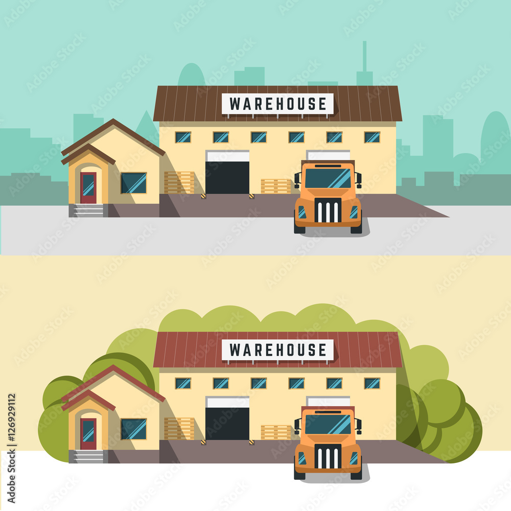 Fototapeta premium Illustration of logistics and warehouse.