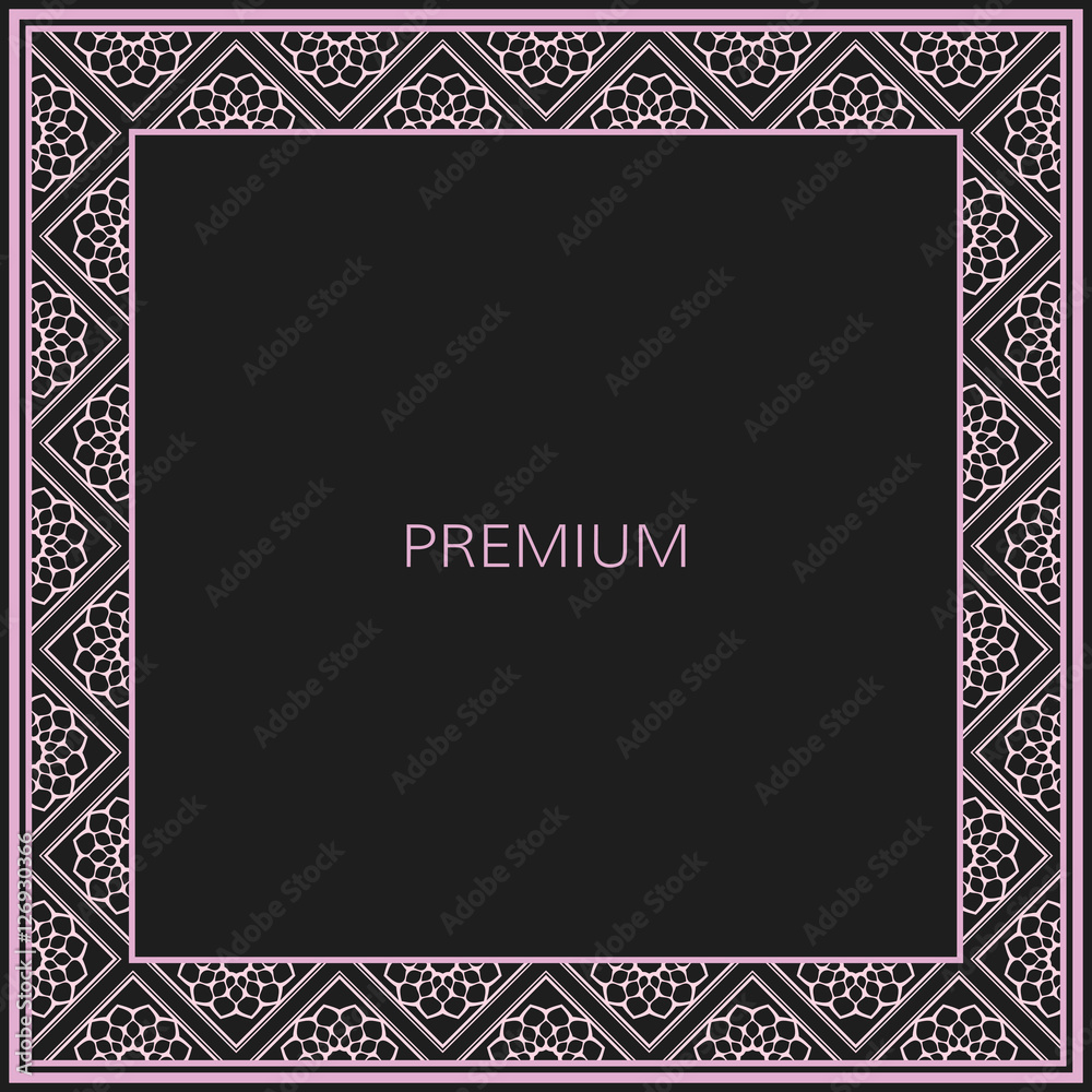 Obraz premium Vector geometric frame oriental style. Square vector border for design.