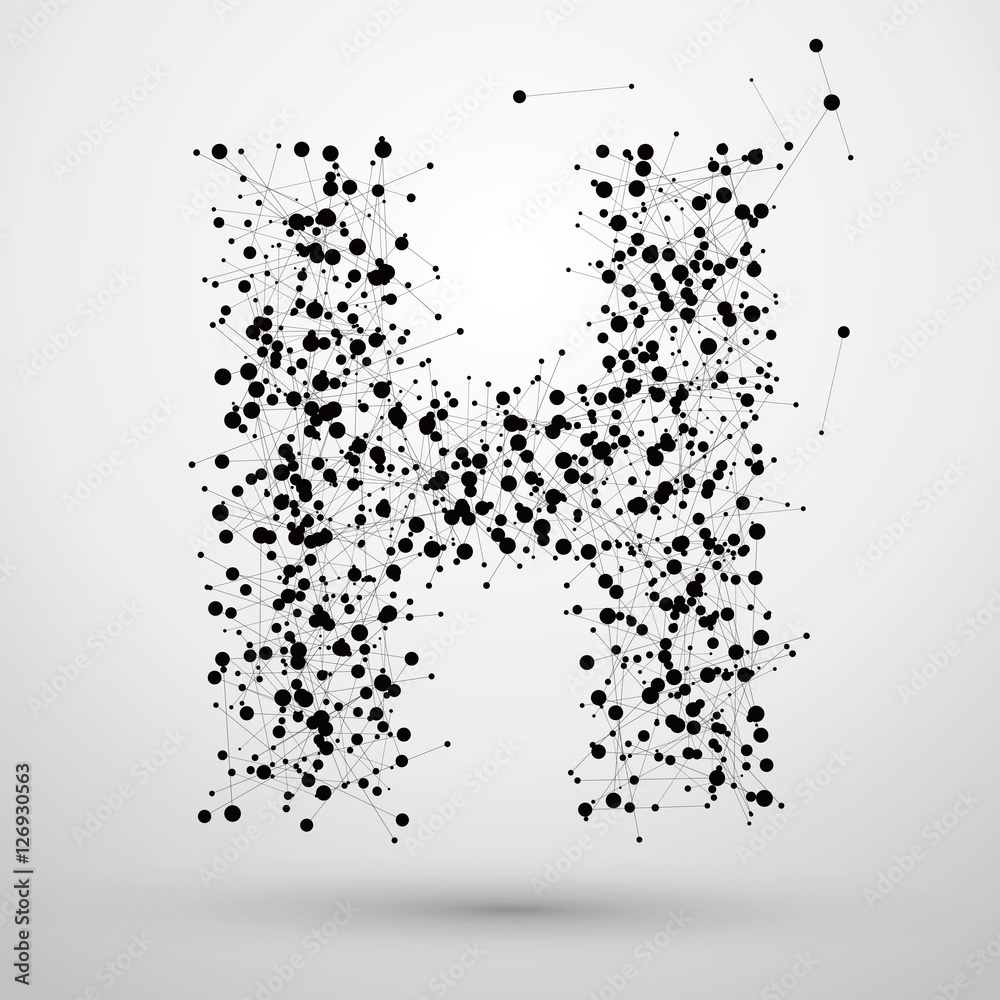 Letter points and lines formed. Letter points and lines formed.