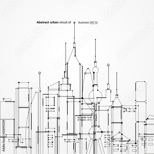 Abstract urban circuit of