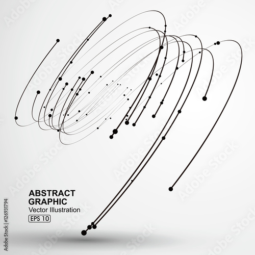 Points and curves of spiral abstract graphics.
