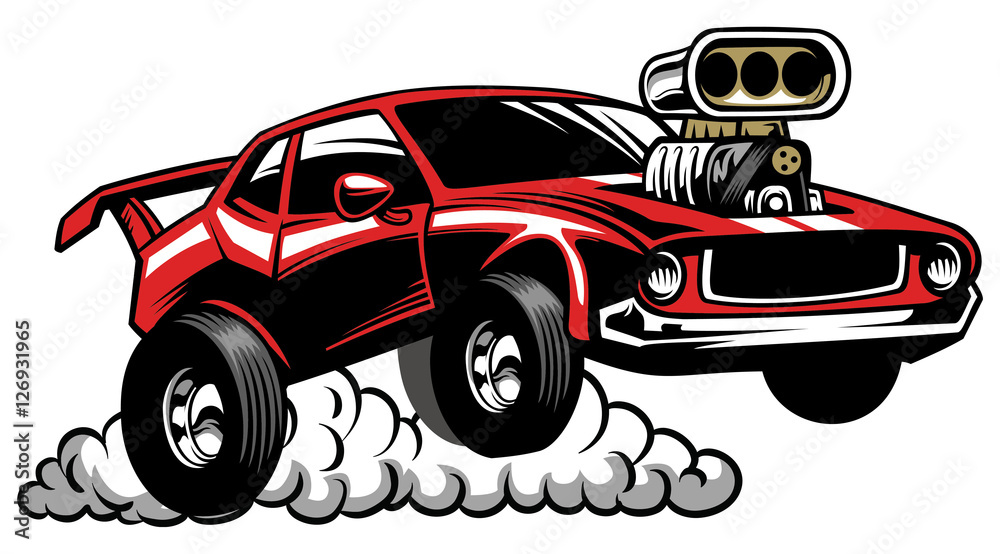 muscle car look with supercharged engine
