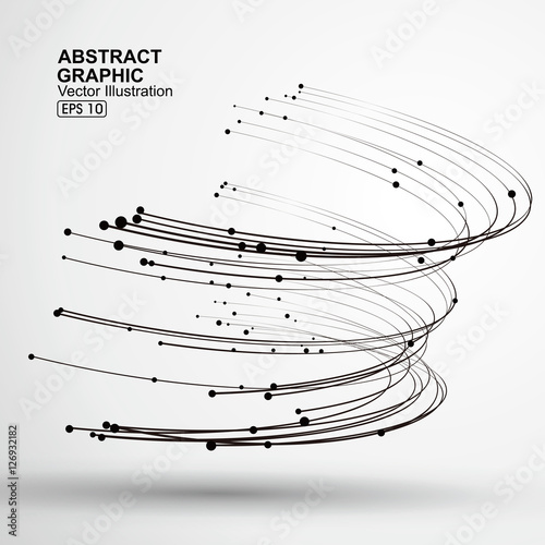 Points and curves of spiral abstract graphics.