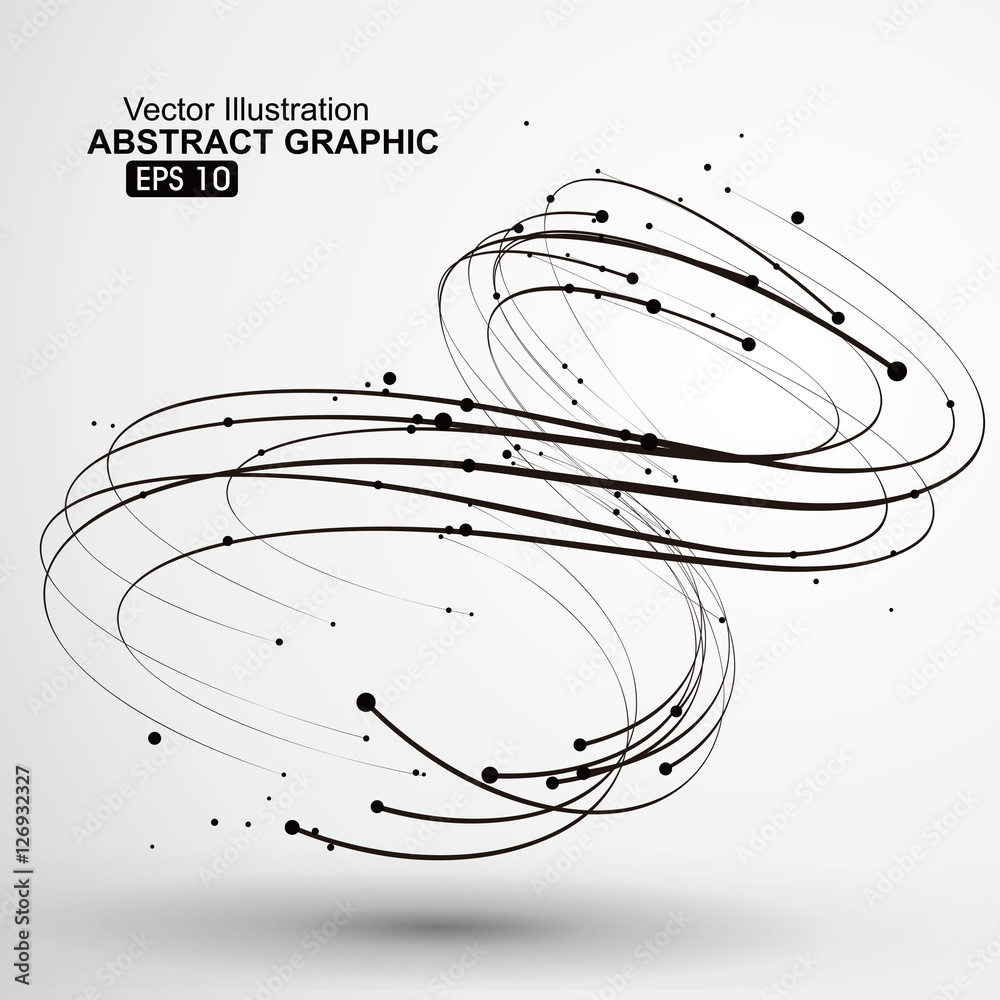 Points and curves of spiral abstract graphics. Stock Vector | Adobe Stock