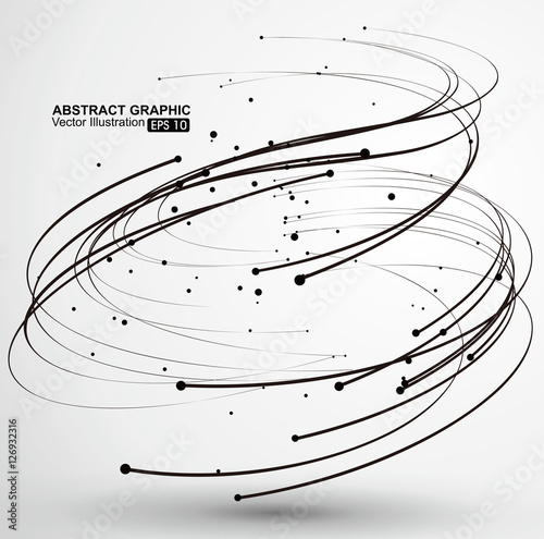 Points and curves of spiral abstract graphics.