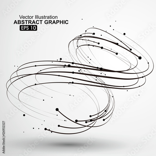 Points and curves of spiral abstract graphics.