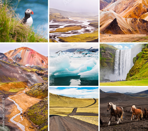 Iceland nature collage