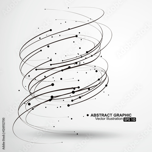 Points and curves of spiral graphics,Vector Illustration.