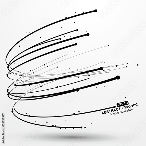 Points and curves of spiral graphics,Vector Illustration.