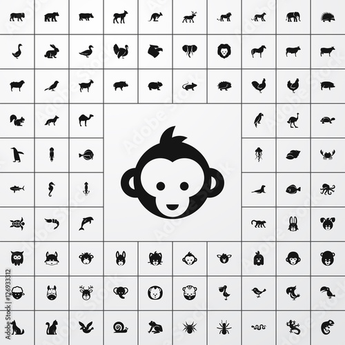 monkey face icon illustration
