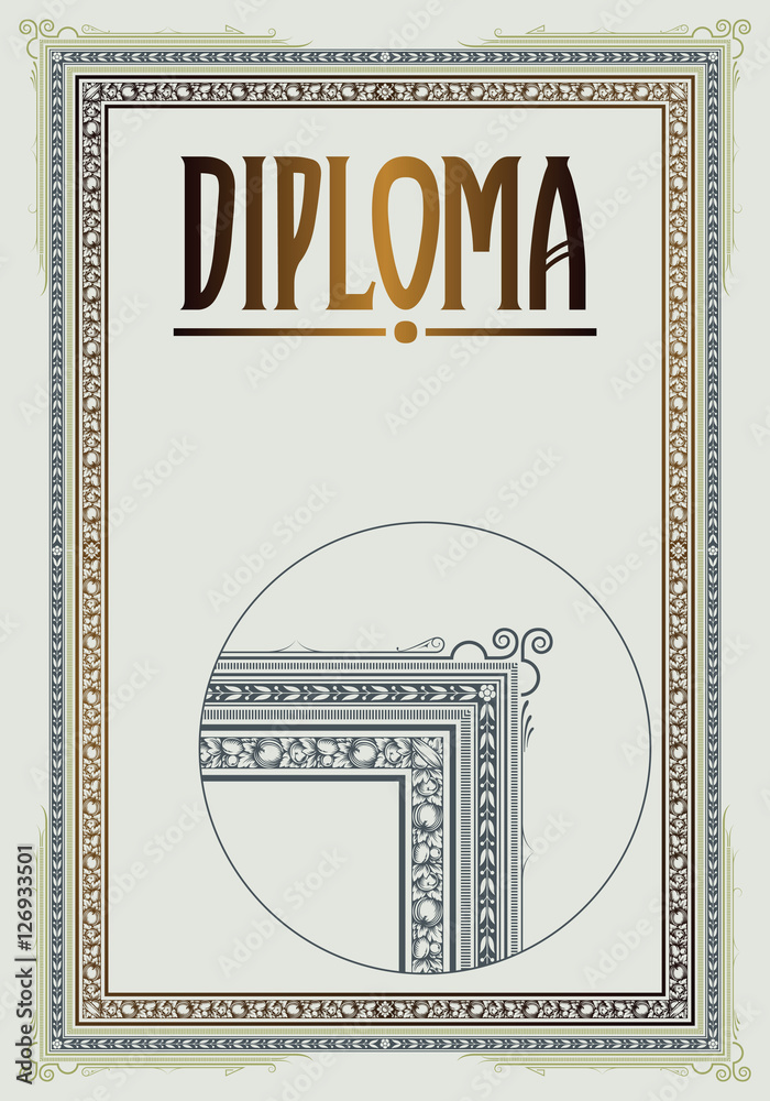 Fototapeta premium Vector template diploma, advertisements, invitations or greeting