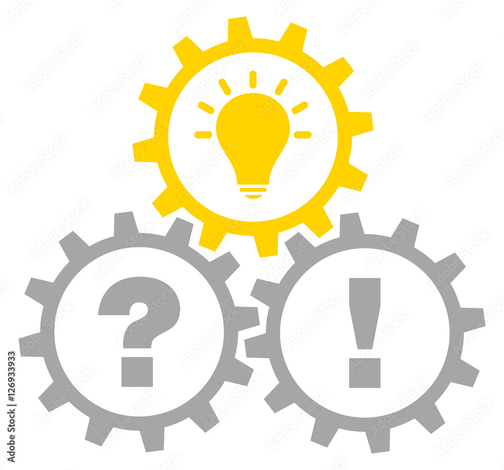 Triangle Gears Question, Idea & Answer Grey/Yellow Outline Triangle Gears Question, Idea & Answer Grey/Yellow Outline