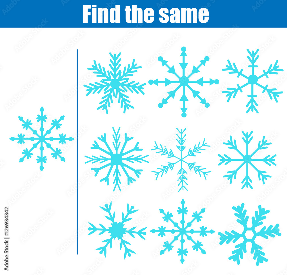 Fototapeta premium Find the same pictures children educational game