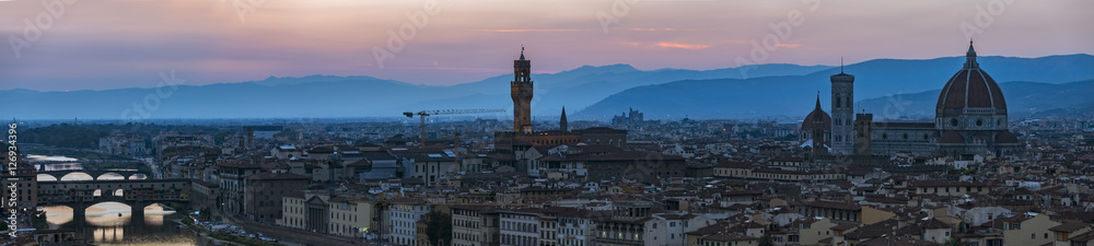 Florence panorama during sunset
